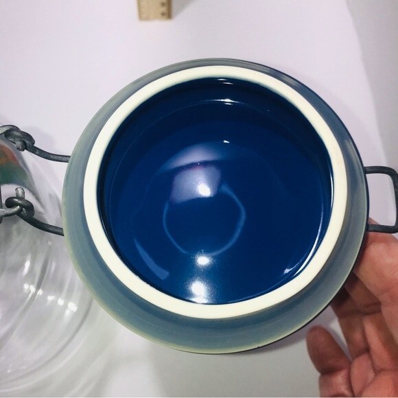 Anchor Hocking Vintage Glass Storage Container Bail Hinge Lid Farmhouse 1982 - Picture 8 of 10